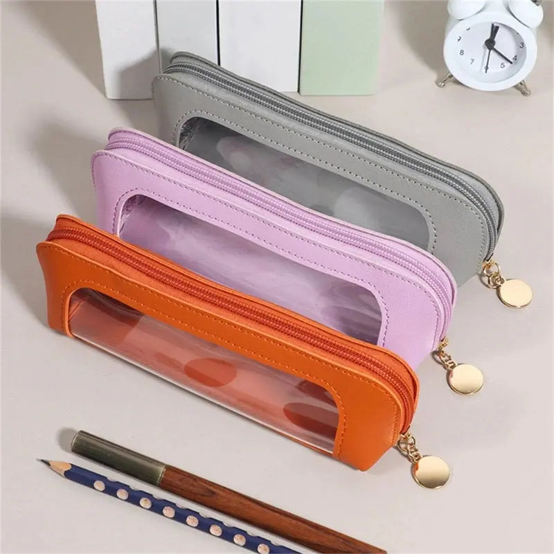 Large Capacity Clear Pencil Pouch – PVC Stationery Bag for Students | Go Clear Bag