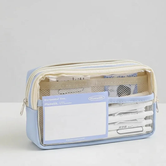 Spacious Clear Pencil Case Organizer Go Trust Bag
