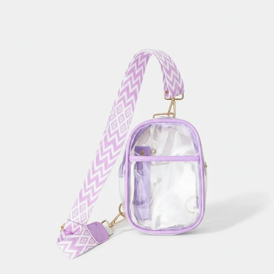 Clear Clutch Bag Colored Strap Go Trust Bag