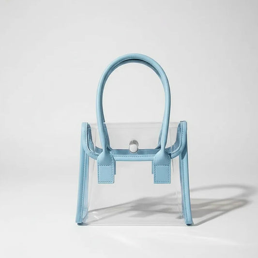 Clear Handbag Stitched Handles Go Trust Bag