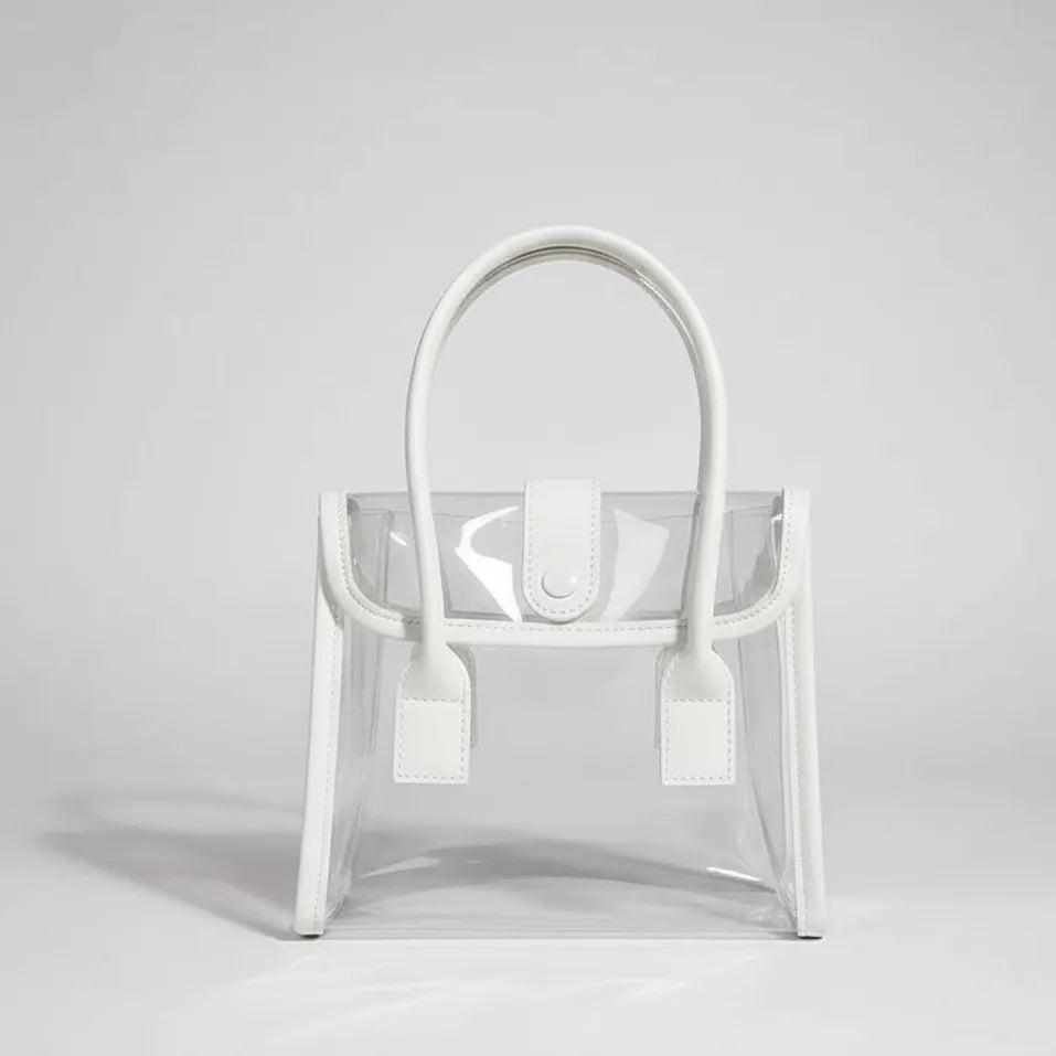 Clear Handbag Stitched Handles Go Trust Bag