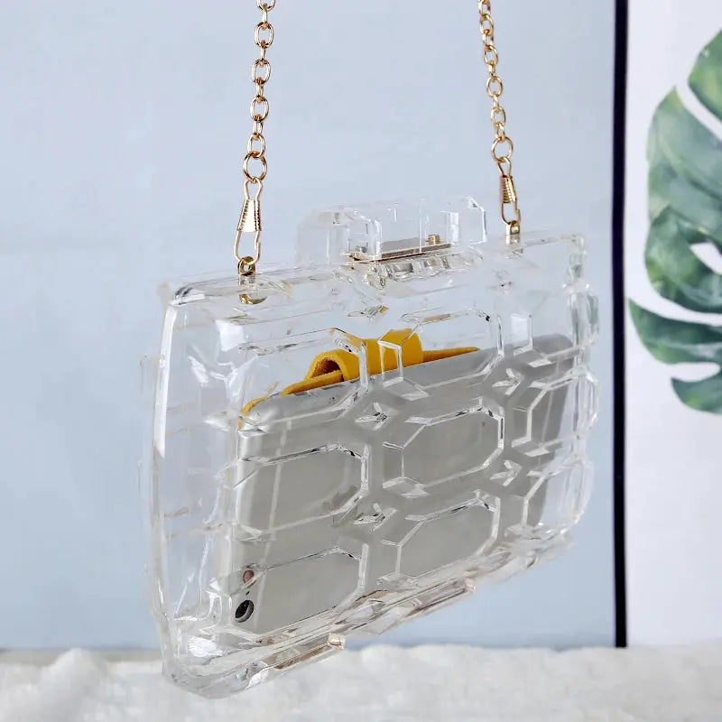 Transparent Honeycomb Clutch | Go Clear Bag
