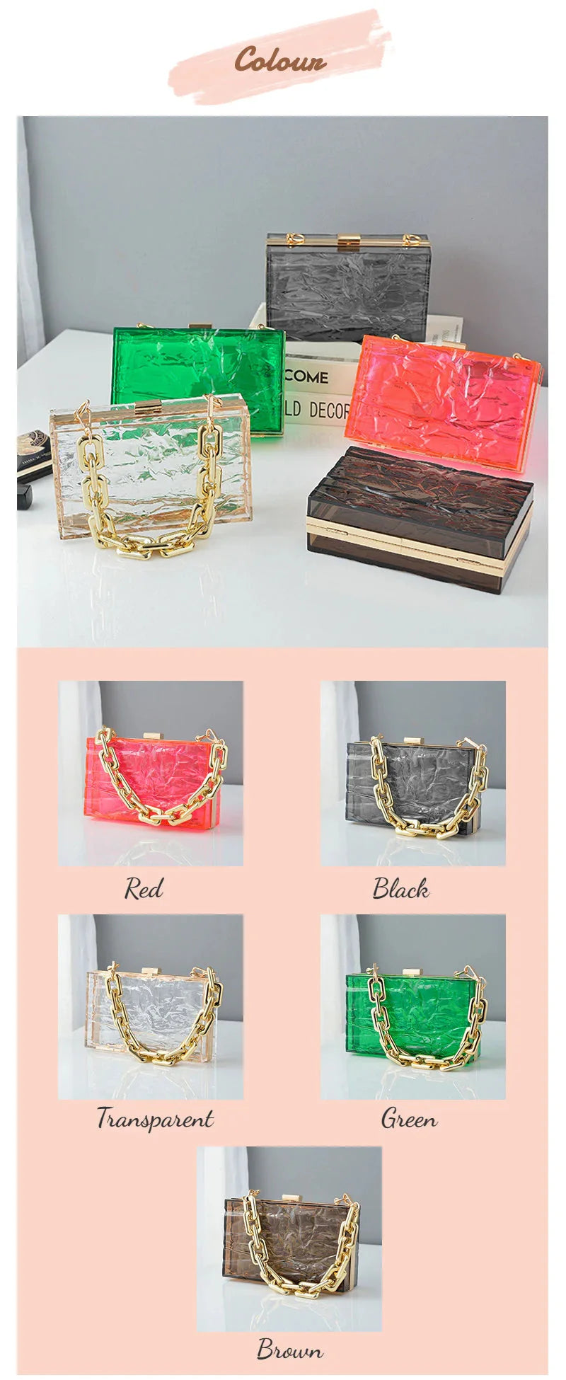 Clear Jelly Clutch Go Clear Bag