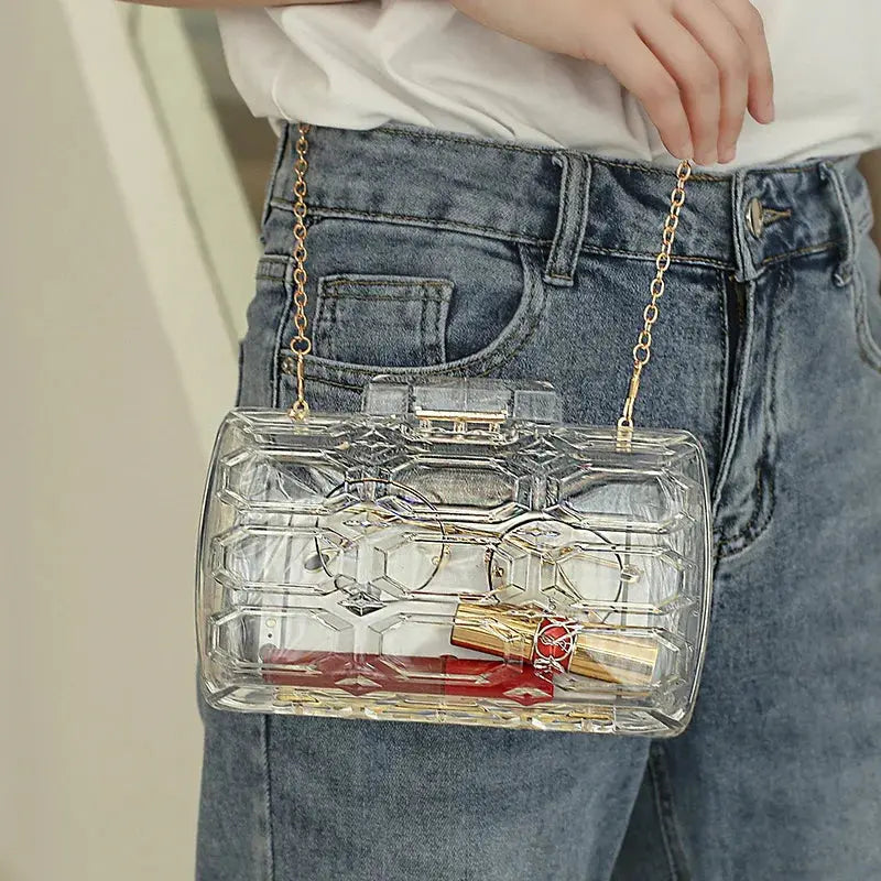 Transparent Honeycomb Clutch | Go Clear Bag