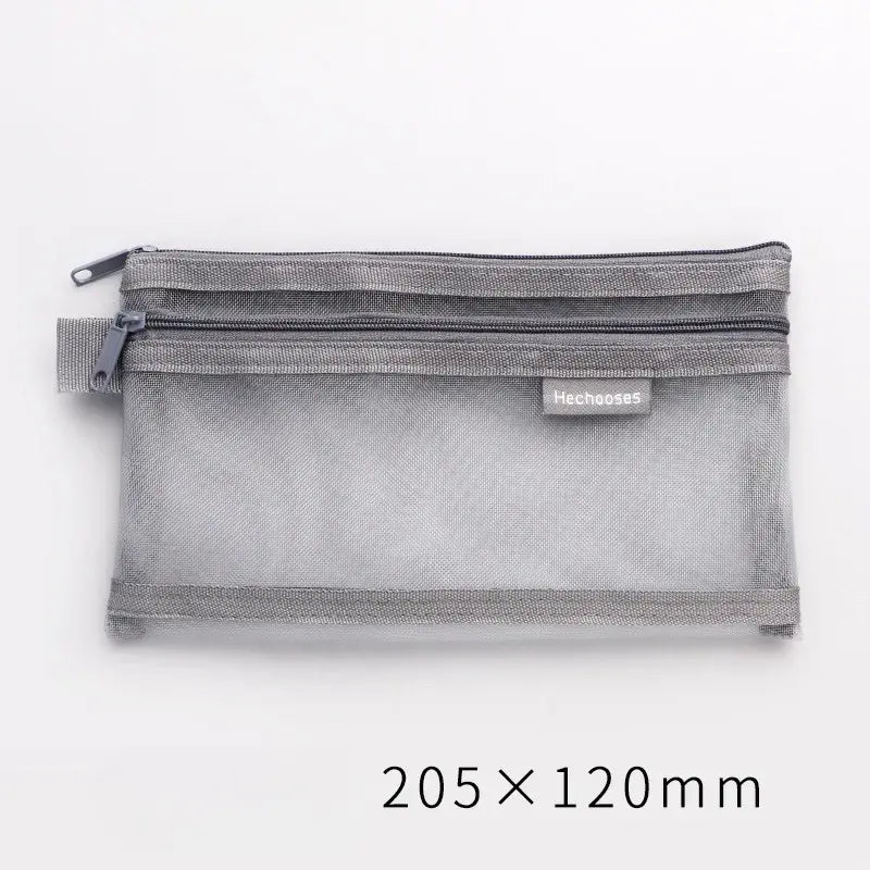 Simple Transparent Double Mesh Pencil Case | Office & School Supplies | Go Clear Bag