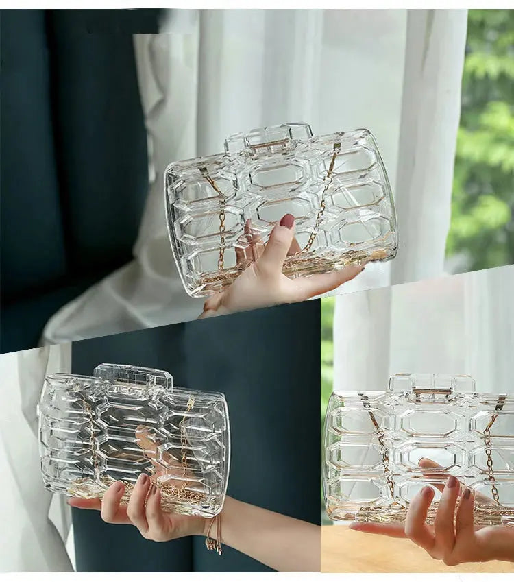 Transparent Honeycomb Clutch | Go Clear Bag