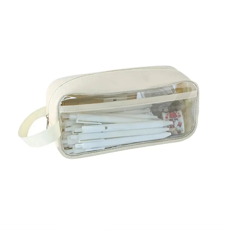Transparent Pencil Case | Korean Stationery Large Capacity | Go Clear Bag