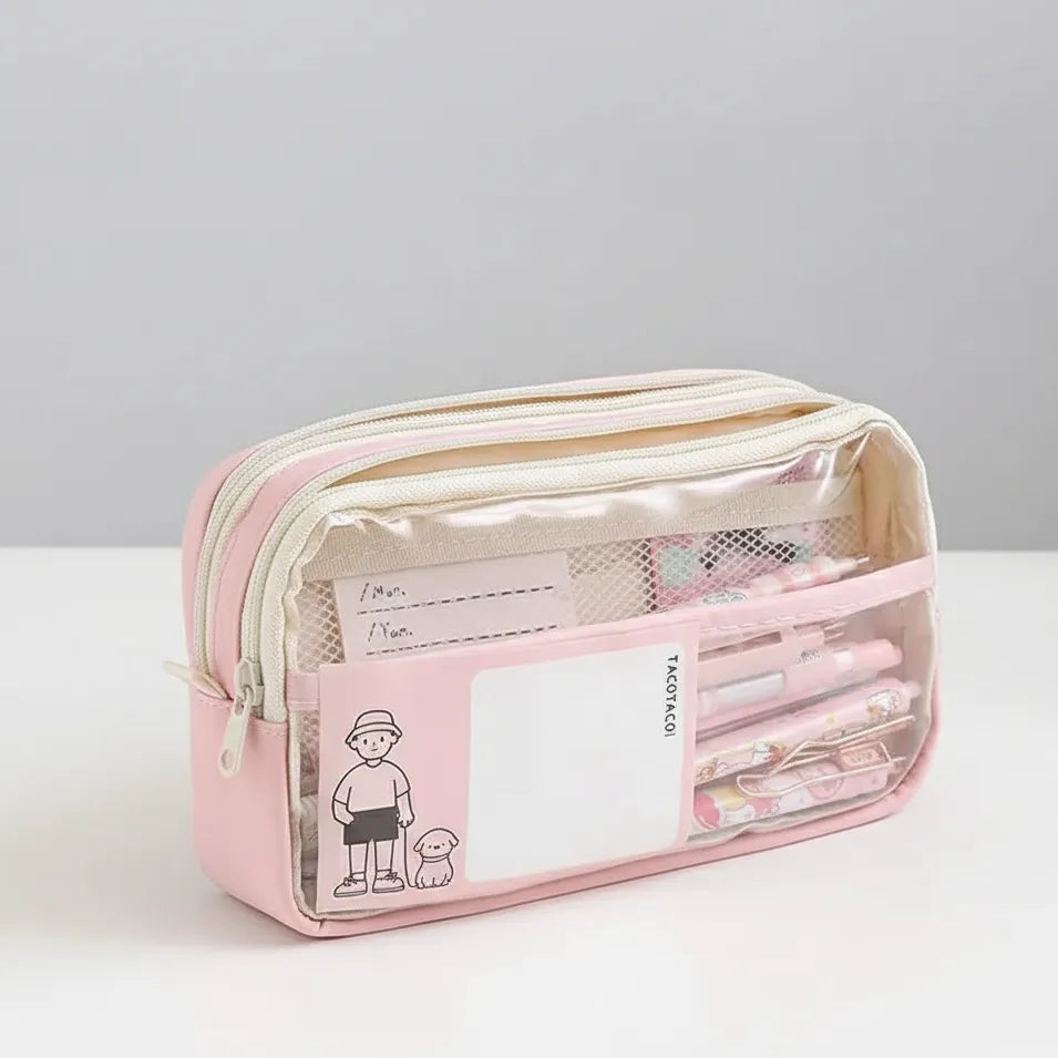 Spacious Clear Pencil Case Organizer Go Trust Bag